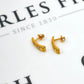 Pre-Owned 22ct Gold Elongated Stud Earrings
