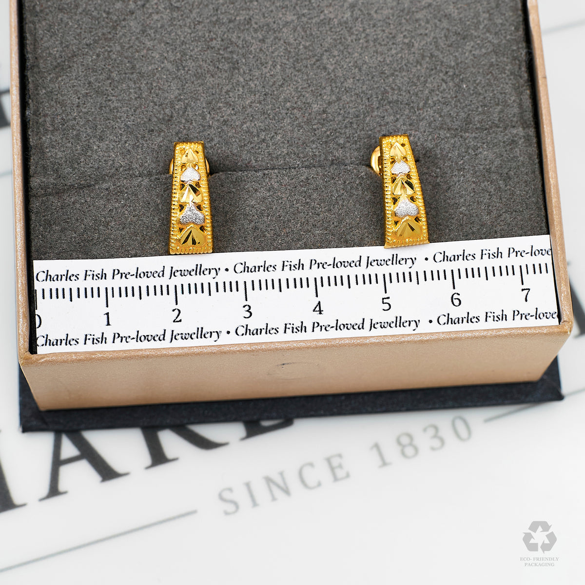 Pre-Owned 22ct Gold Elongated Stud Earrings