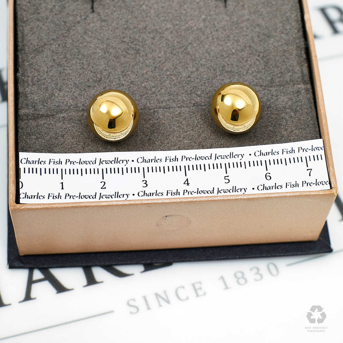 Pre-Owned 18ct Gold Ball Stud Earrings