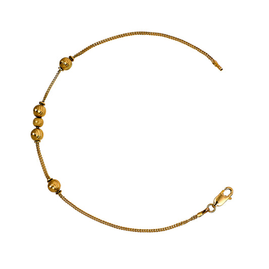 Pre-Owned 22ct Gold Bead Foxtail Bracelet 7.5 Inch