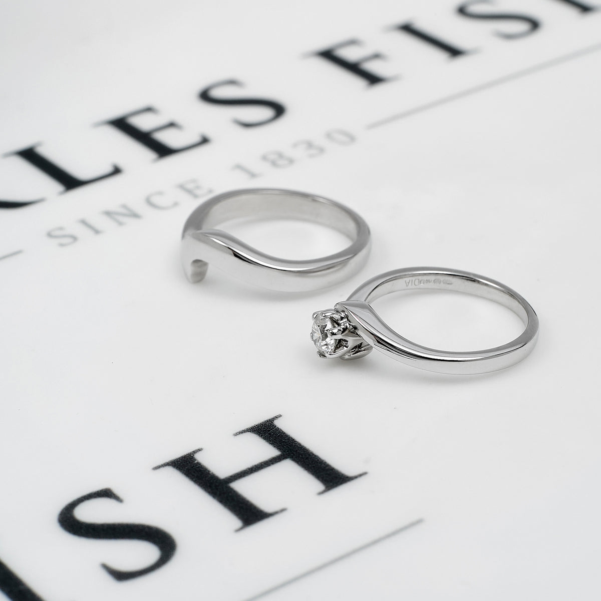 Pre-Owned 18ct White Gold Bridal Diamond Ring SET Size M
