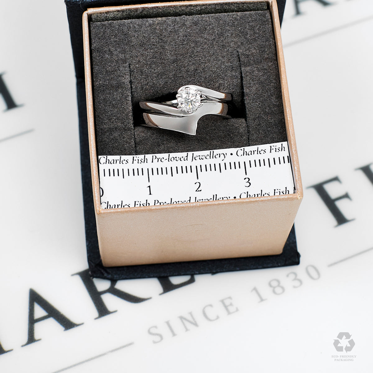 Pre-Owned 18ct White Gold Bridal Diamond Ring SET Size M
