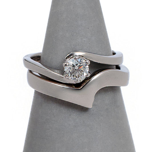 Pre-Owned 18ct White Gold Bridal Diamond Ring SET Size M