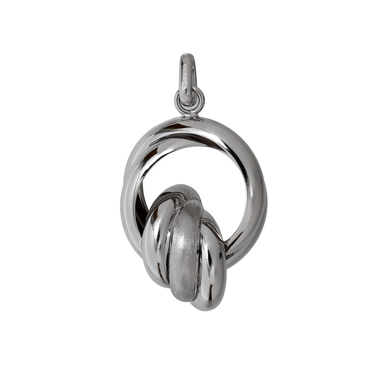 Pre-Owned 18ct White Gold Double Hoop Pendant