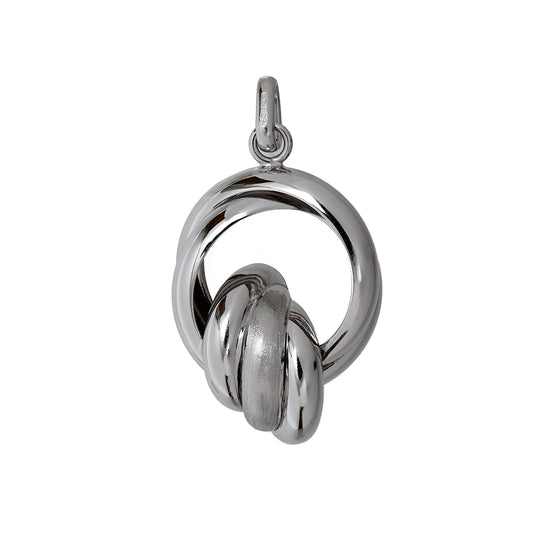 Pre-Owned 18ct White Gold Double Hoop Pendant