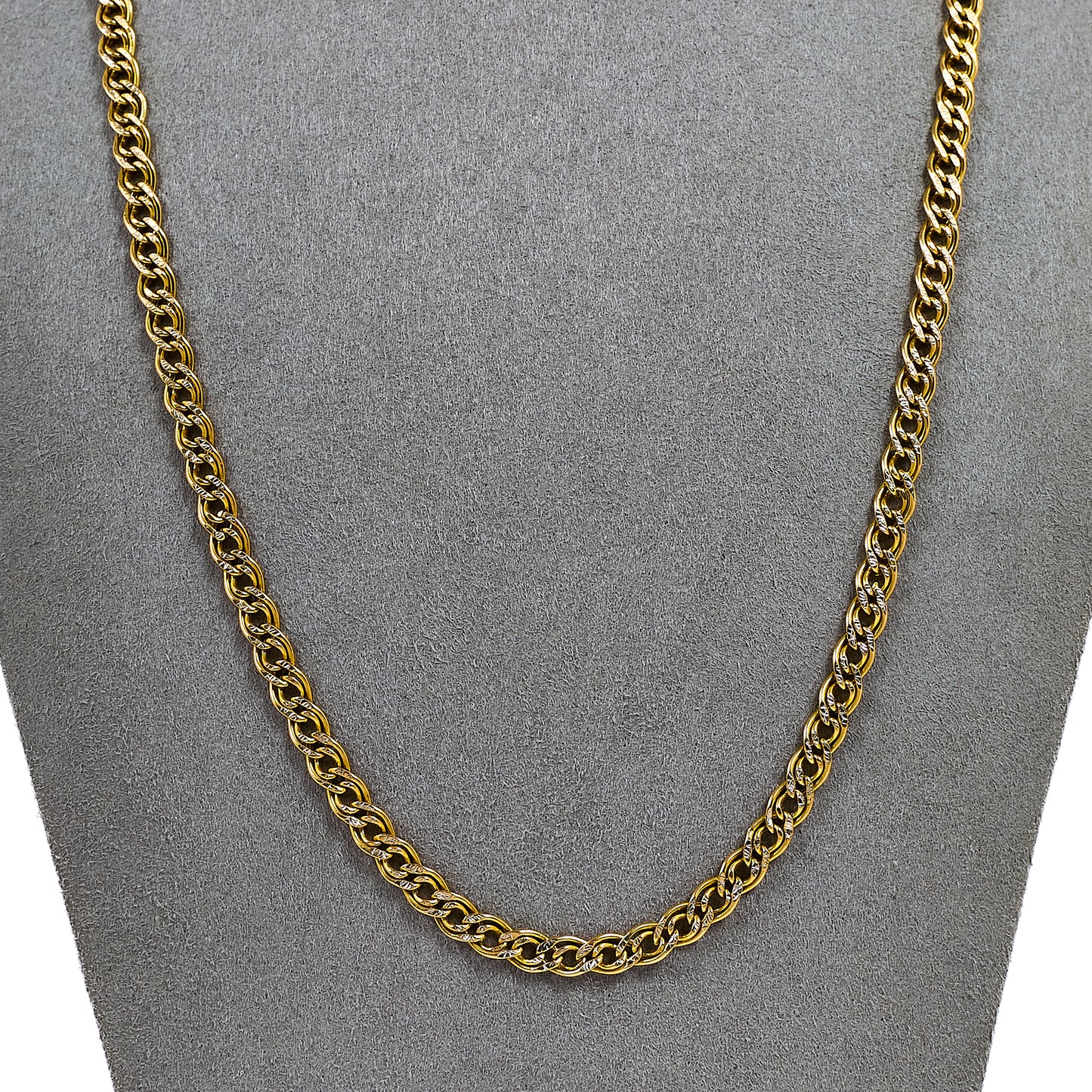 Pre-Owned 14ct Gold Double Curb Chain Necklace