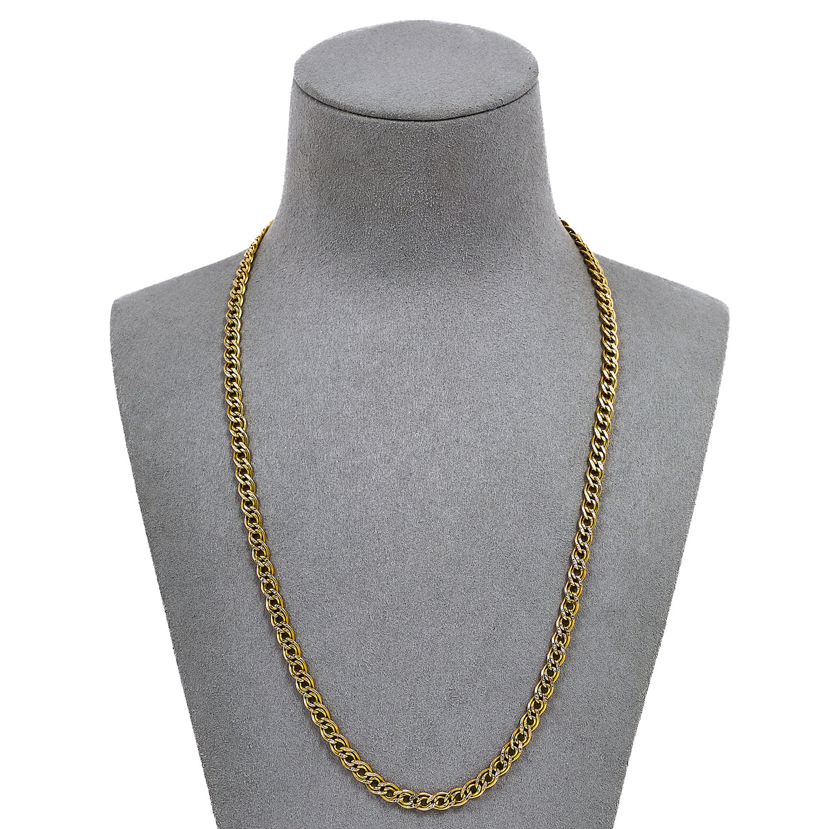 Pre-Owned 14ct Gold Double Curb Chain Necklace