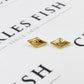 Pre-Owned 14ct Gold Rhombus Shaped Hinged Earrings