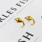 Pre-Owned 14ct Gold Rhombus Shaped Hinged Earrings