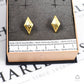 Pre-Owned 14ct Gold Rhombus Shaped Hinged Earrings