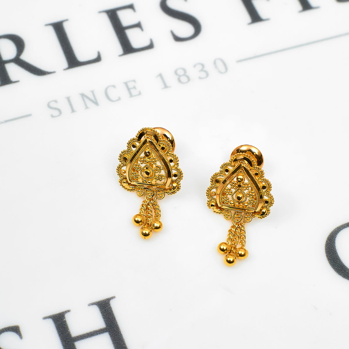 Pre-Owned 22ct Gold Tassel Stud Earrings