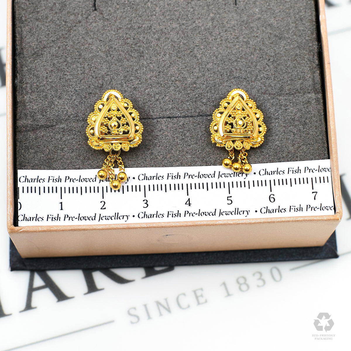 Pre-Owned 22ct Gold Tassel Stud Earrings