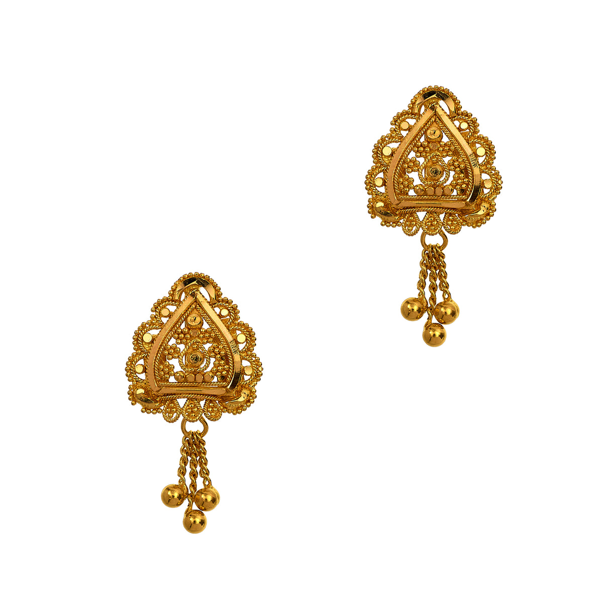 Pre-Owned 22ct Gold Tassel Stud Earrings