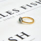 Pre-Owned 18ct Gold Emerald & Diamond Cluster Ring Size K.5