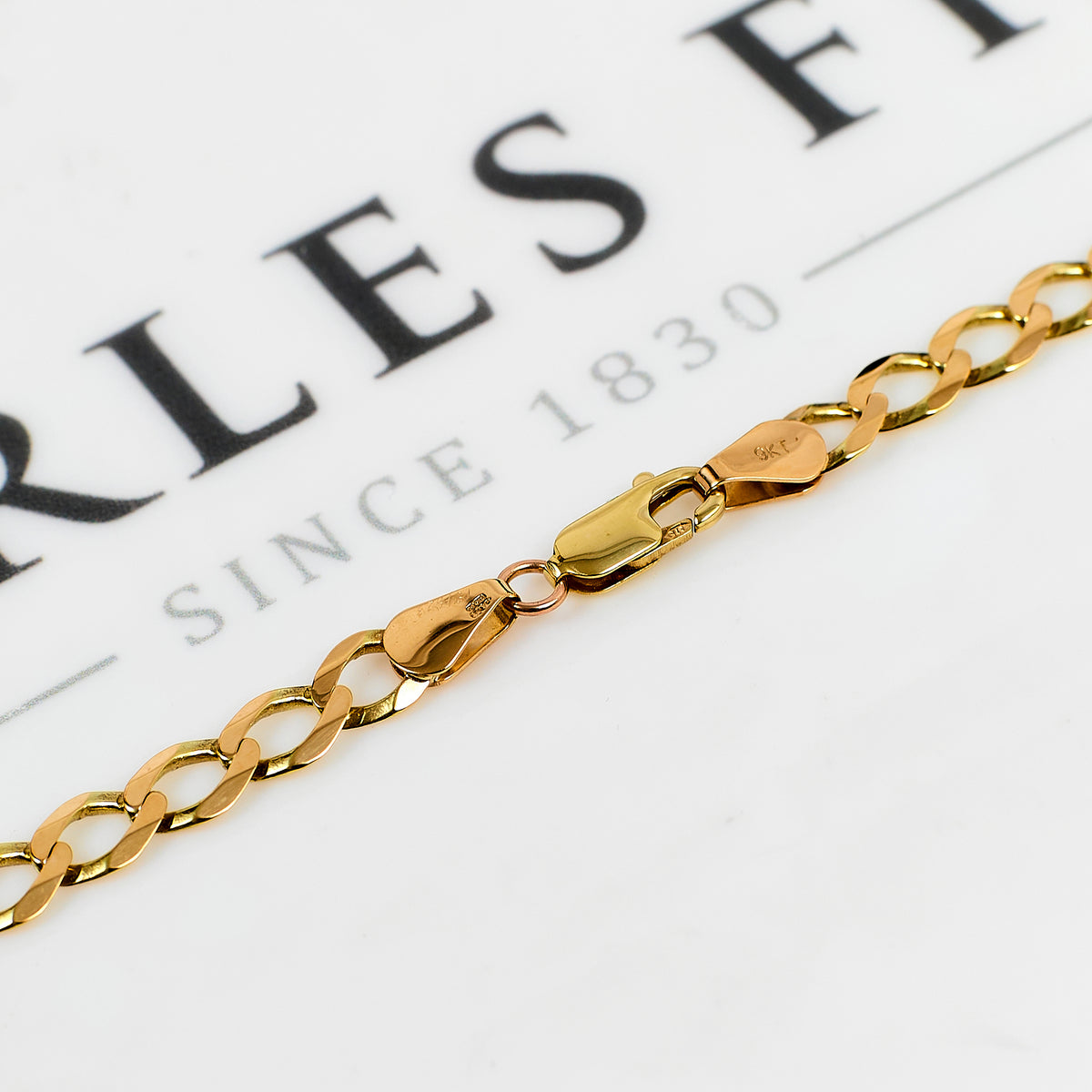 Pre-Owned 9ct Gold Curb Chain Necklace 20 Inch