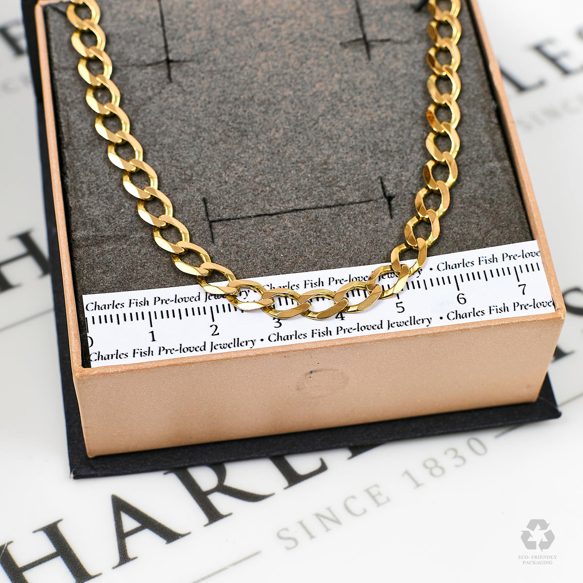 Pre-Owned 9ct Gold Curb Chain Necklace 20 Inch
