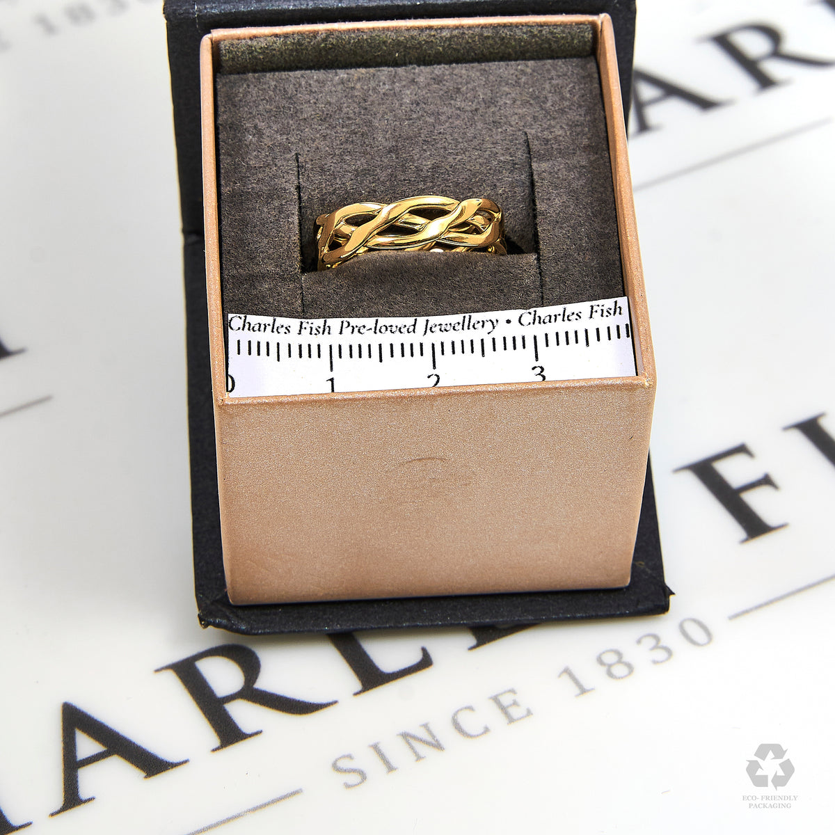 Pre-Owned 9ct Gold Plait Band Ring Size L.5