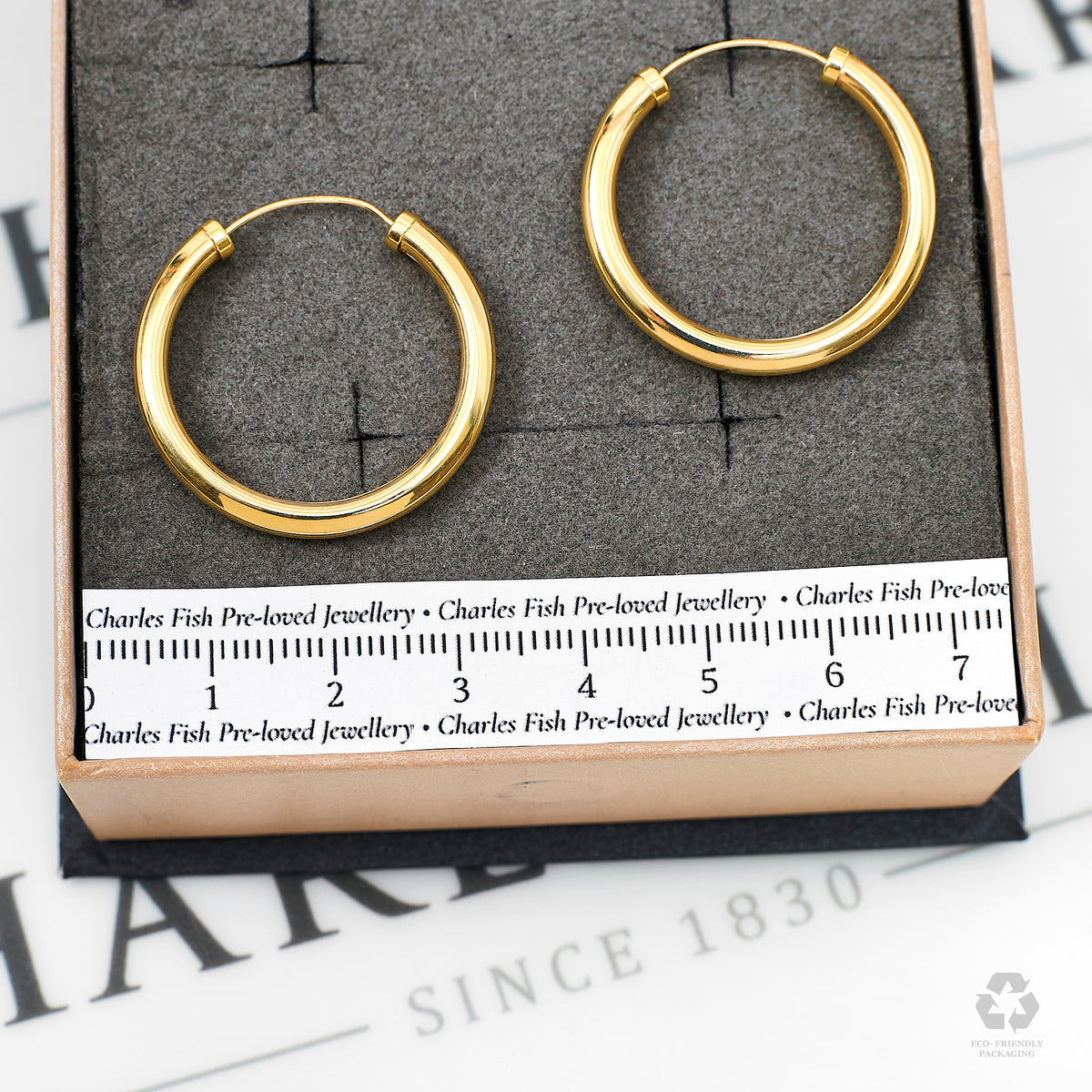 Pre-Owned 9ct Gold Sleeper Hoop Earrings