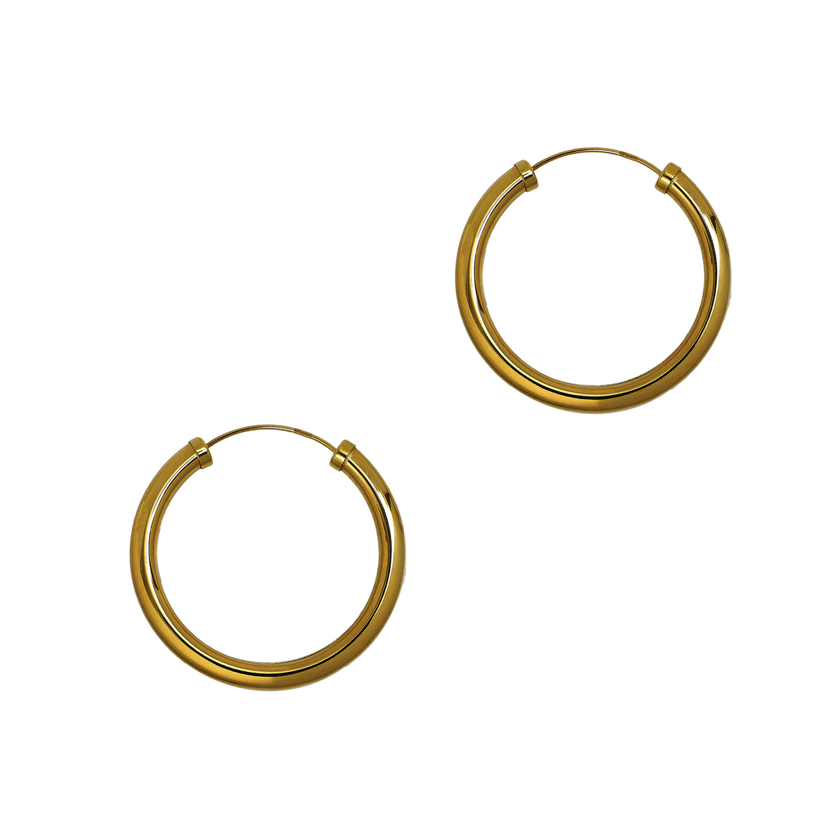 Pre-Owned 9ct Gold Sleeper Hoop Earrings