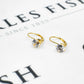 Pre-Owned 14ct Gold CZ Hinged Earrings