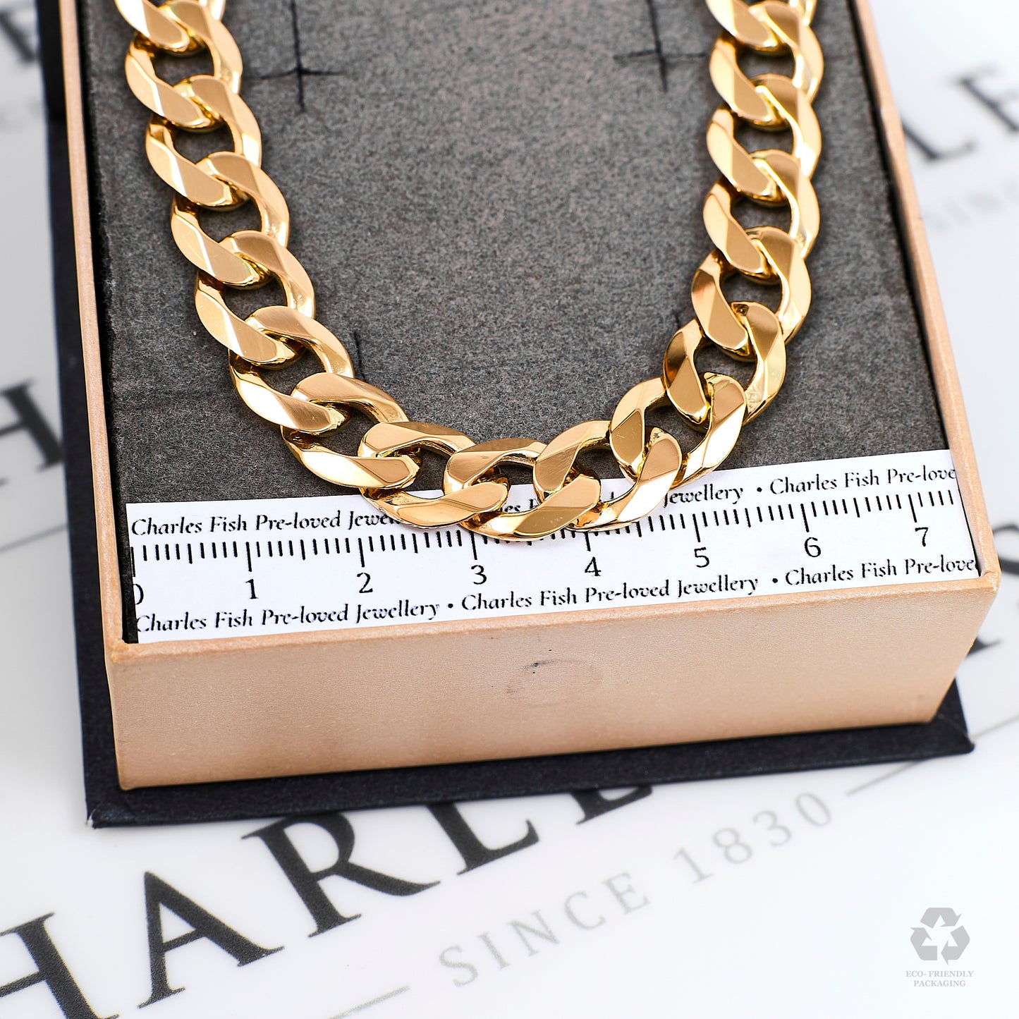 Pre-Owned 9ct Gold Curb Chain Bracelet 7.5 Inch