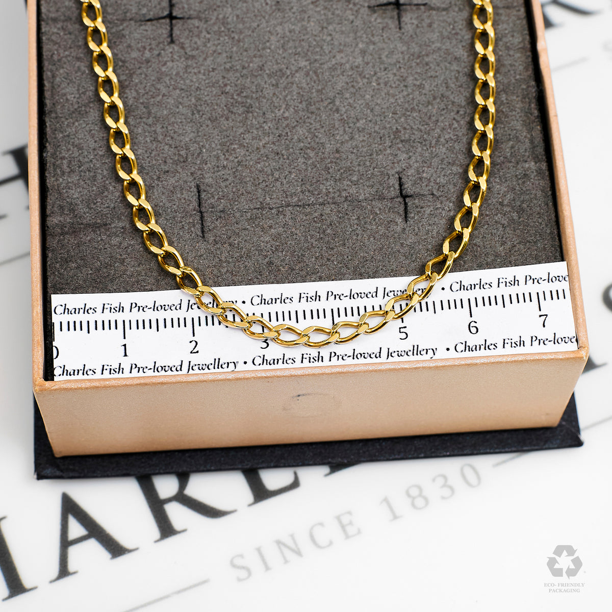 Pre-Owned 9ct Gold Curb Chain Necklace 18 Inch