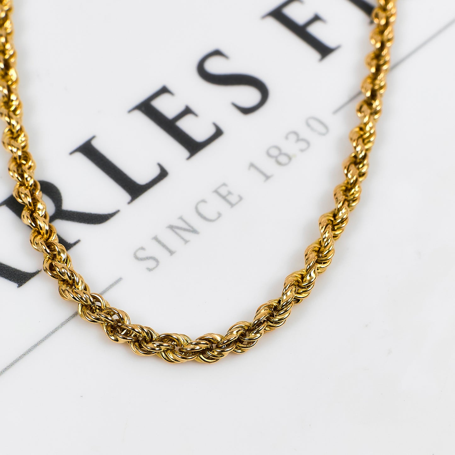 Pre-Owned 9ct Gold Rope Chain Necklace 18 Inch