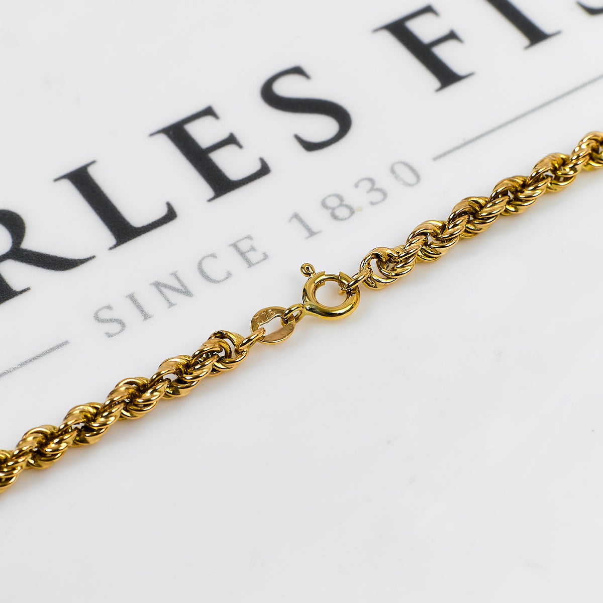 Pre-Owned 9ct Gold Rope Chain Necklace 18 Inch