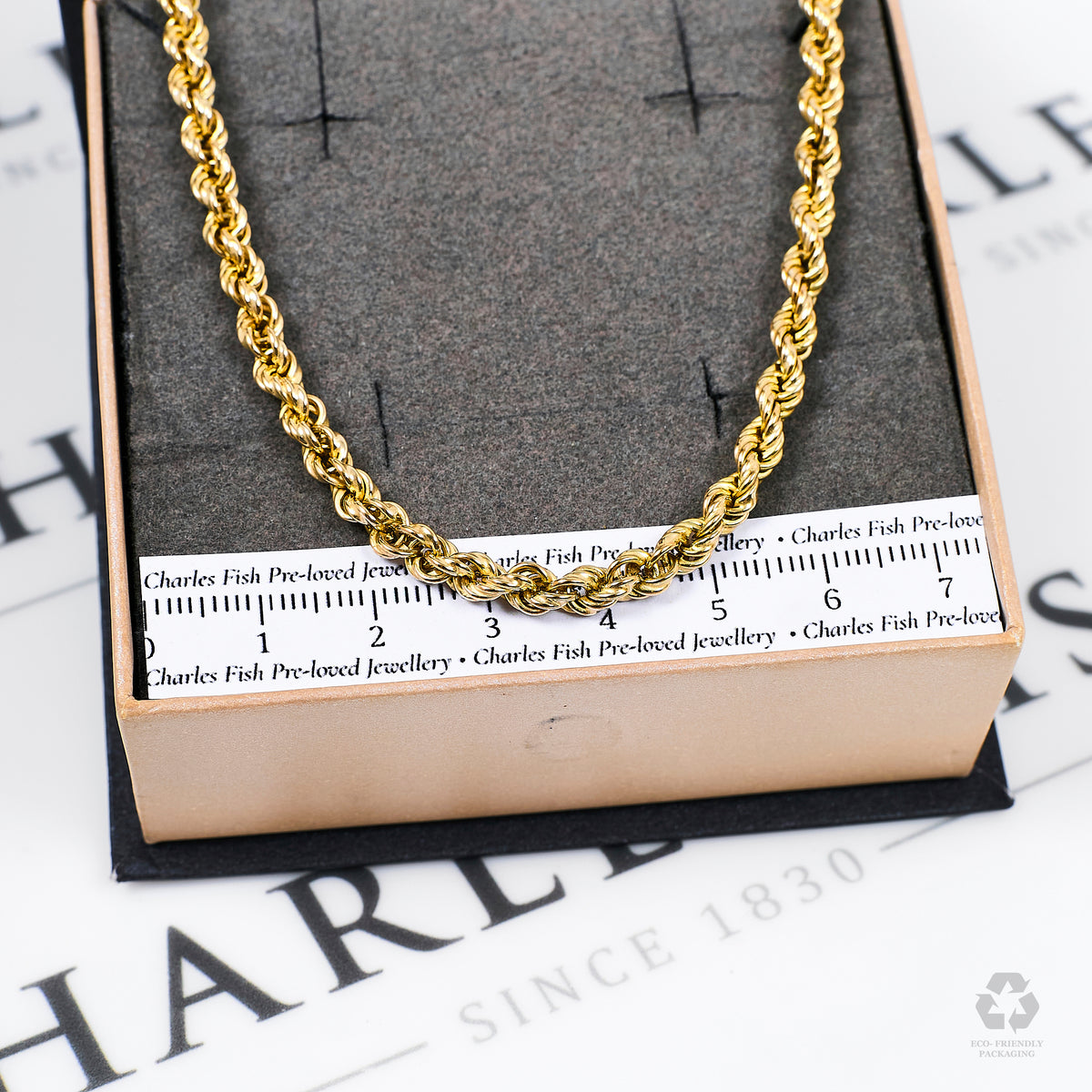 Pre-Owned 9ct Gold Rope Chain Necklace 18 Inch
