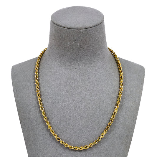 Pre-Owned 9ct Gold Rope Chain Necklace 18 Inch