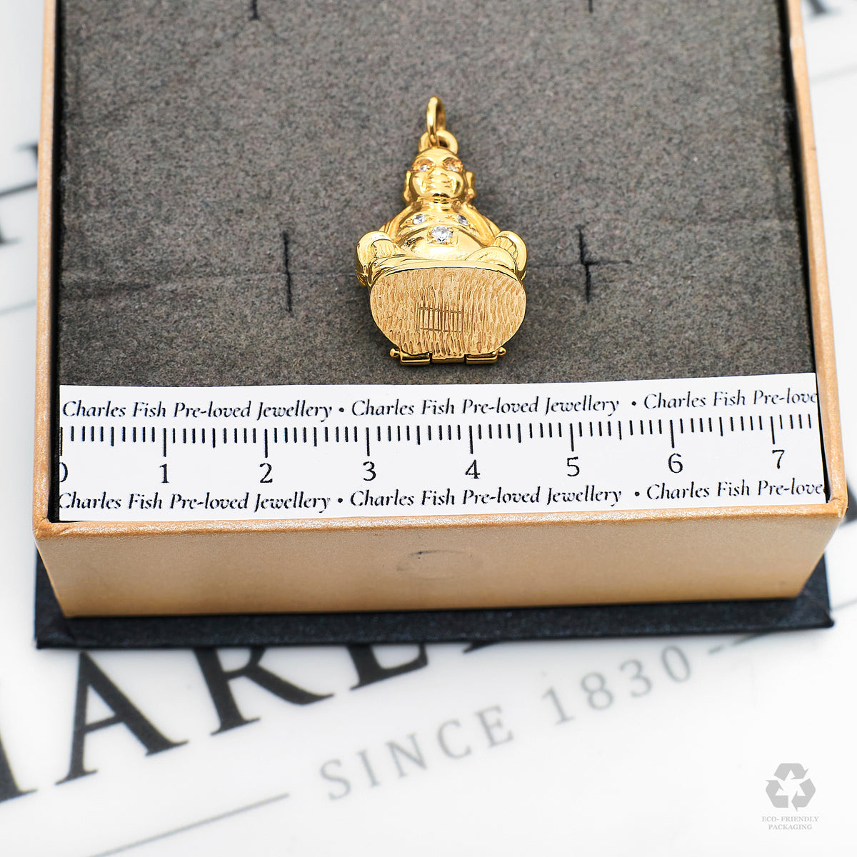 Pre-Owned 9ct Gold CZ Buddha Charm & Hidden Petite Buddha