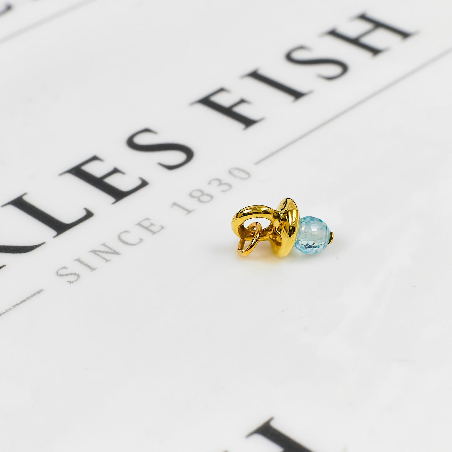 Pre-Owned 9ct Gold Blue CZ Dummy Charm
