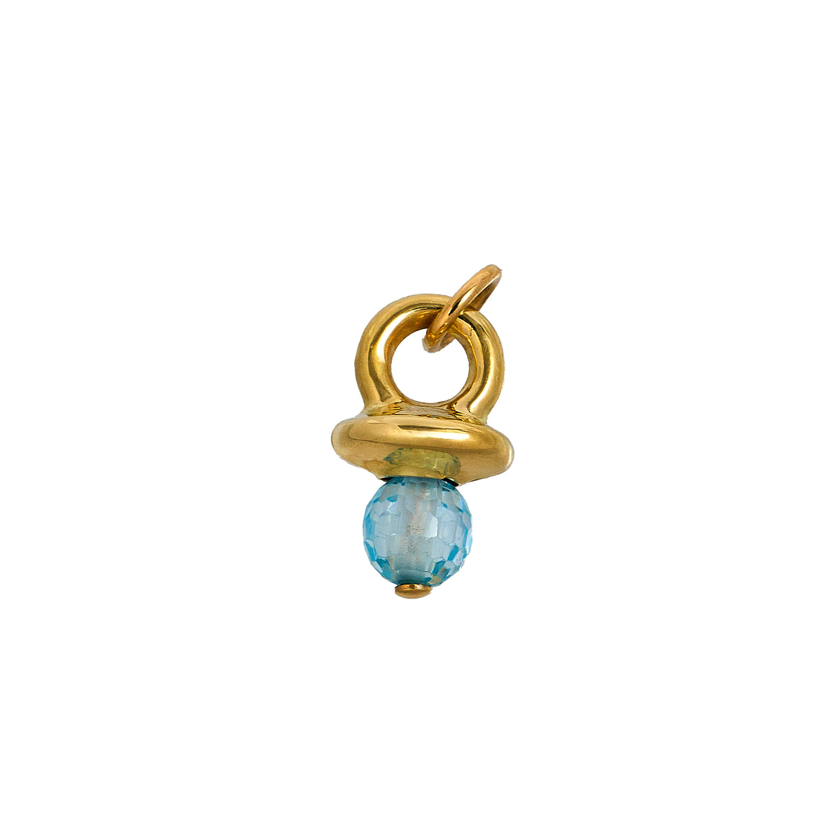 Pre-Owned 9ct Gold Blue CZ Dummy Charm