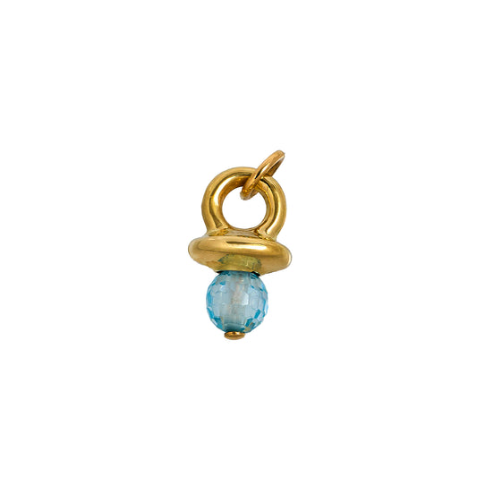 Pre-Owned 9ct Gold Blue CZ Dummy Charm