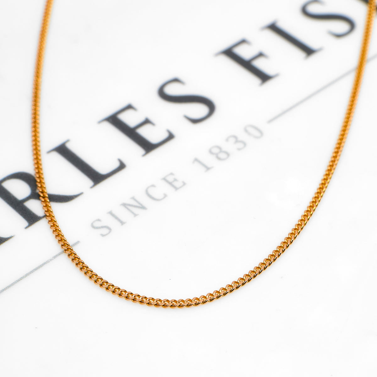 Pre-Owned 9ct Gold Curb Chain Necklace 17 Inch