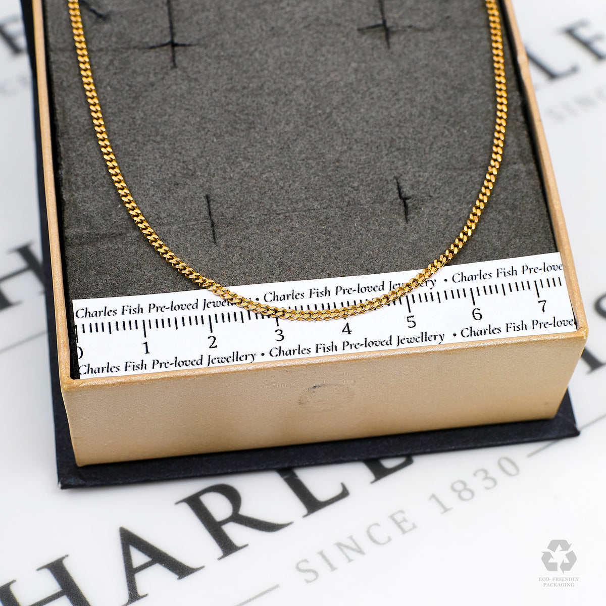 Pre-Owned 9ct Gold Curb Chain Necklace 17 Inch