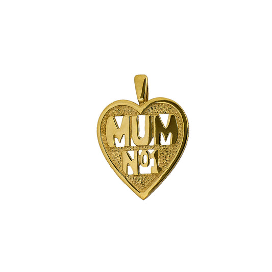 Pre-Owned 9ct Gold No 1 MUM Heart Pendant