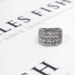 Pre-Owned 18ct White Gold 4 Row Diamond Ring Size J.5