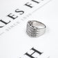 Pre-Owned 18ct White Gold 4 Row Diamond Ring Size J.5