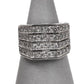 Pre-Owned 18ct White Gold 4 Row Diamond Ring Size J.5
