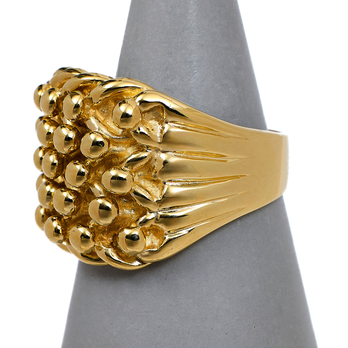 Pre-Owned 9ct Gold Mens 5 Row Shot Ring Size Z+3