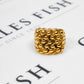 Pre-Owned 9ct Gold Mens 5 Row Shot Ring Size Z+3