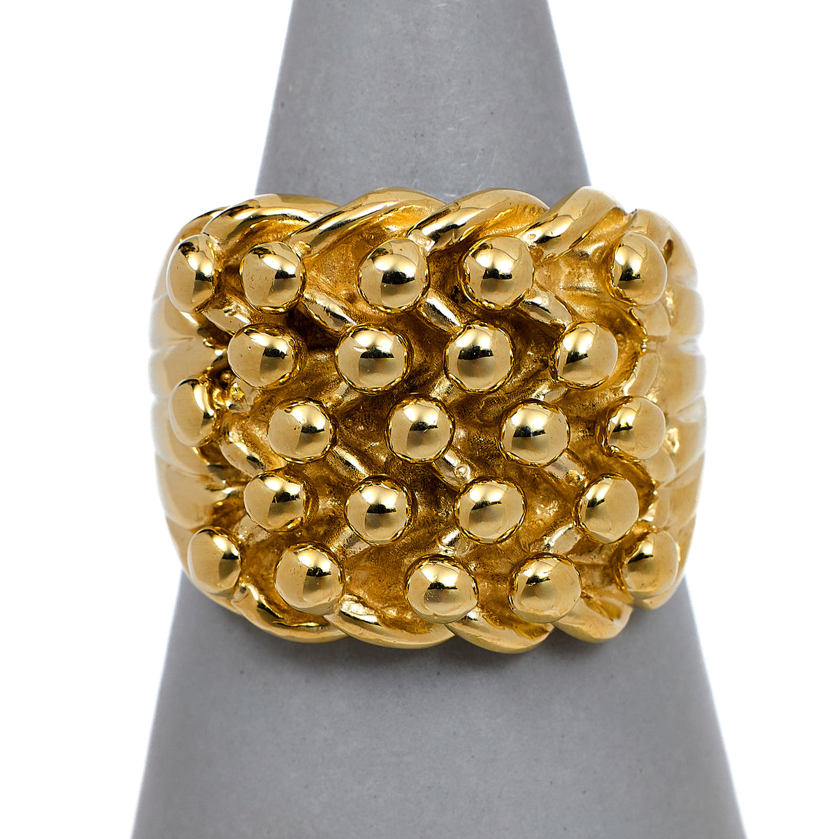 Pre-Owned 9ct Gold Mens 5 Row Shot Ring Size Z+3