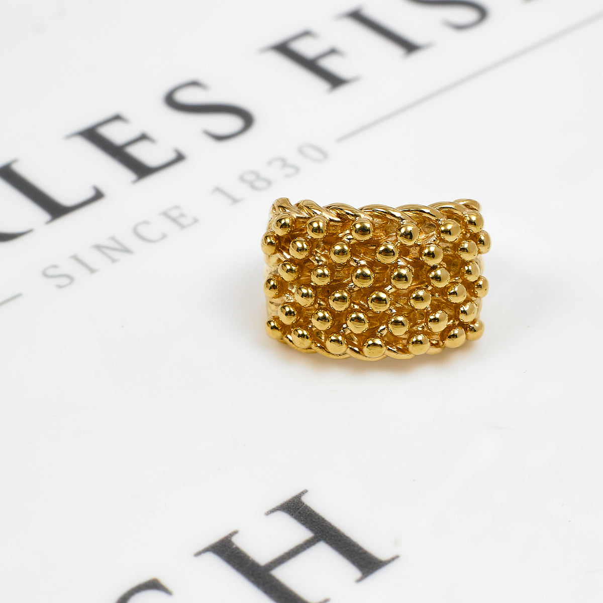 Pre-Owned 9ct Gold 6 Row Shot Ring Size S
