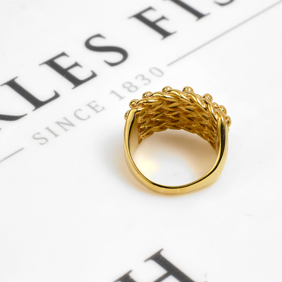 Pre-Owned 9ct Gold 6 Row Shot Ring Size S