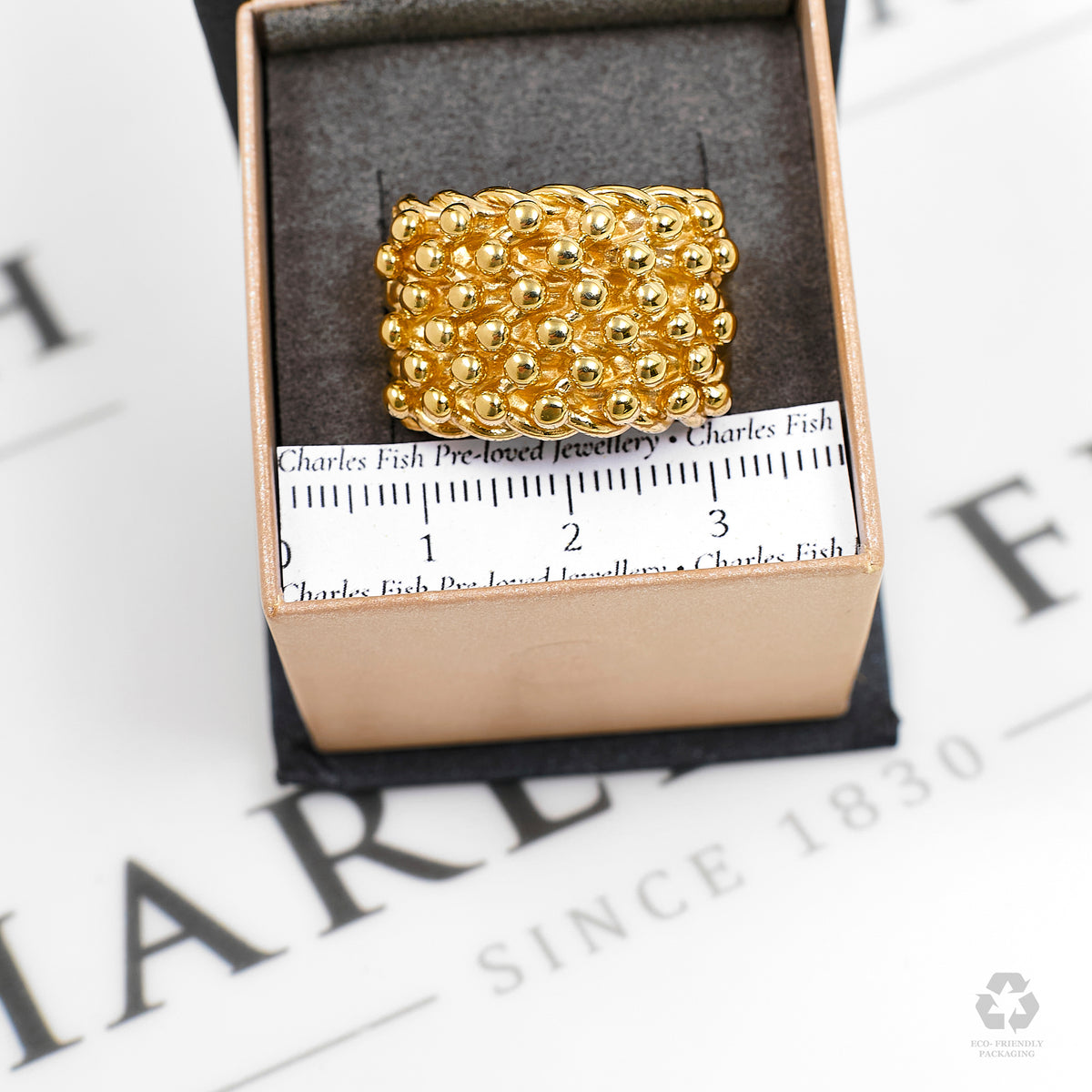 Pre-Owned 9ct Gold 6 Row Shot Ring Size S