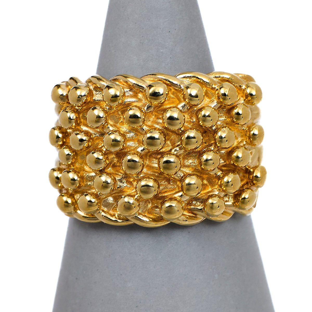 Pre-Owned 9ct Gold 6 Row Shot Ring Size S
