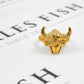 Pre-Owned 9ct Gold Mens Bull Head Ring Size W.5
