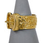 Pre-Owned 9ct Gold Mens Double Buckle Ring Size Y