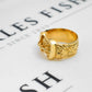 Pre-Owned 9ct Gold Mens Double Buckle Ring Size Y